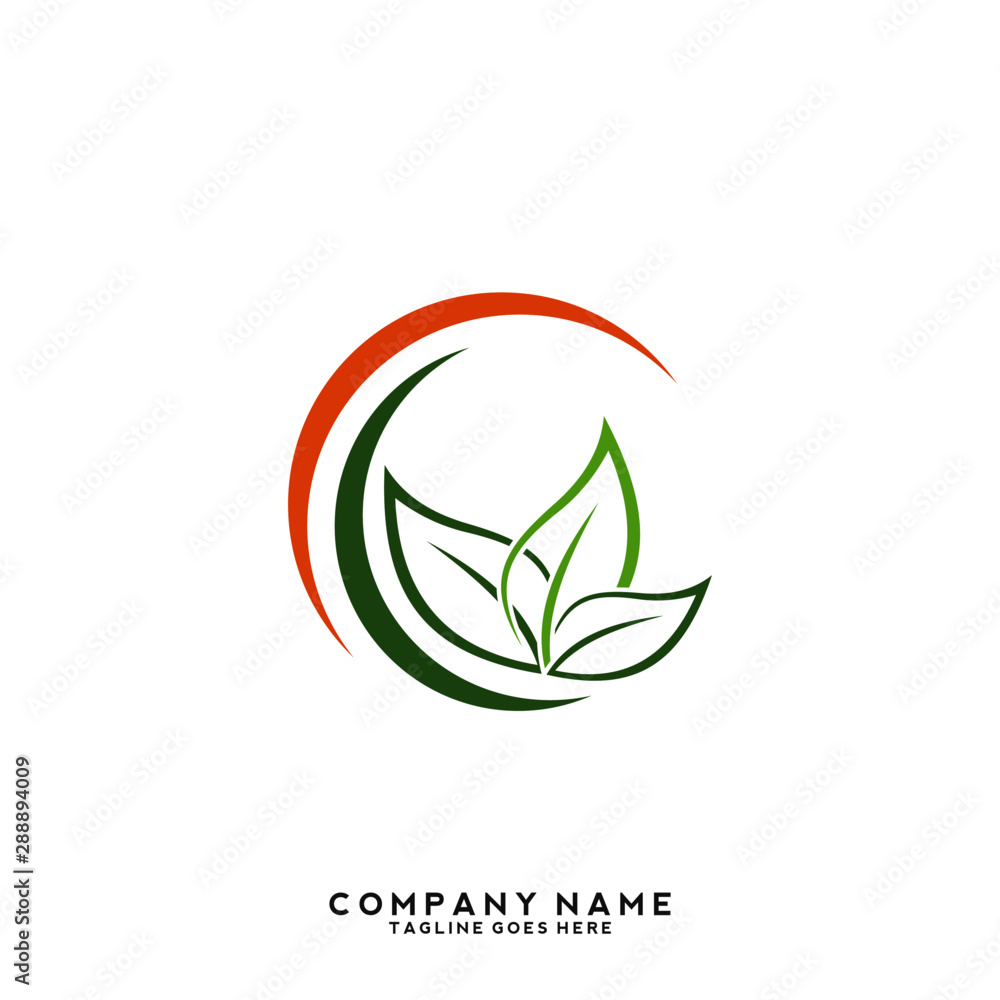 Creative green leaf logo template Creative green leaf logo template