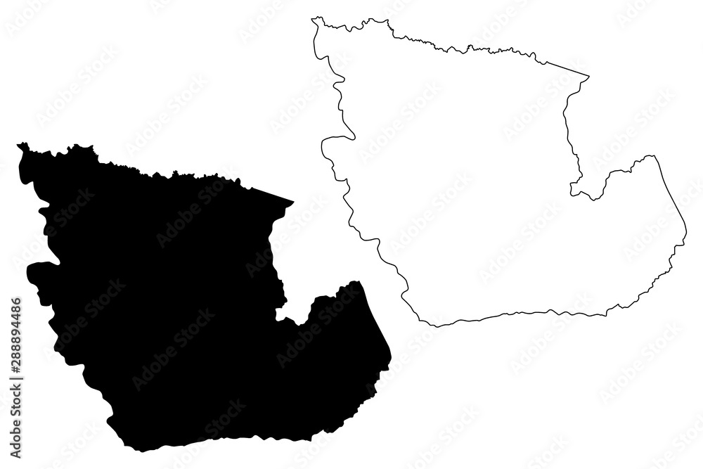 Concepcion Department (Departments of Paraguay, Republic of Paraguay) map vector illustration, scribble sketch Concepción map....