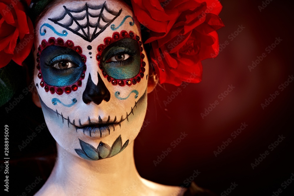 Professional santa muerte makeup Stock Photo | Adobe Stock