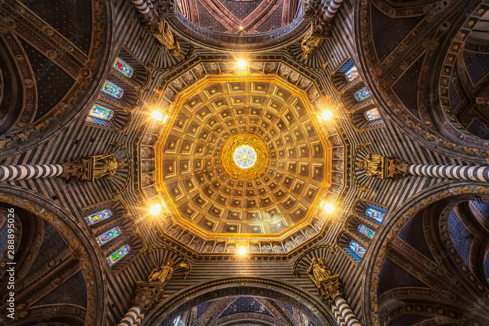 Interior view of Dome of Siena Cathedral (Duomo di Siena)
