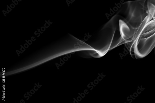 fire of white smoke abstract on black background, darkness concept