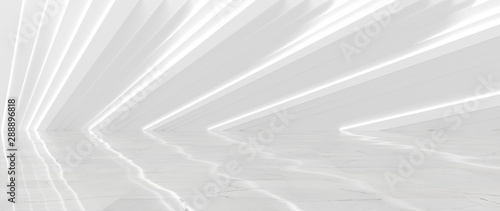 White Empty Futuristic Interior (3D Illustration)