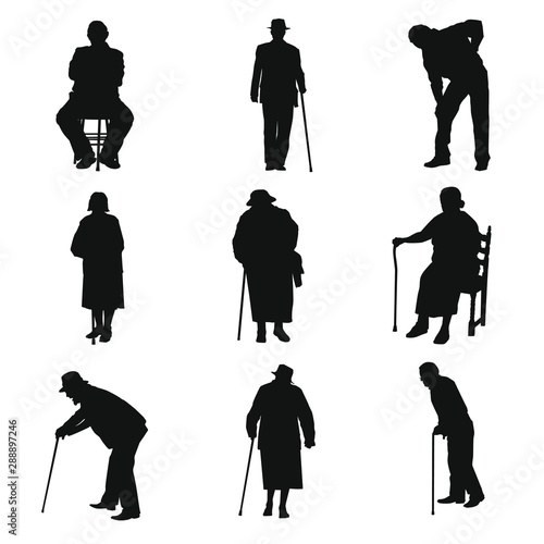 Old People Silhouettes