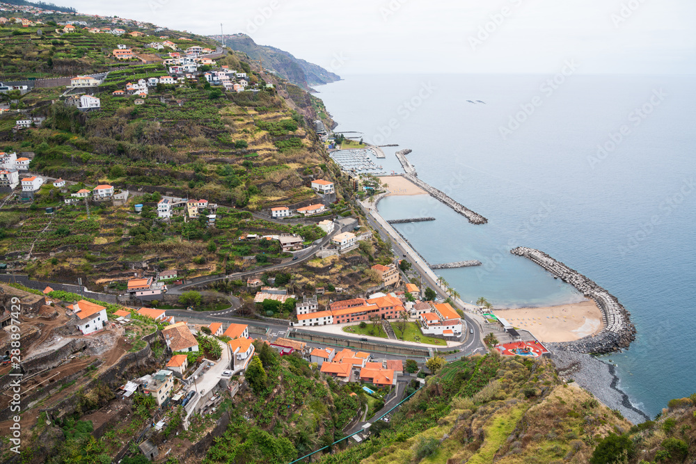 Calheta Beach near the town of Calheta on the island of Madeira