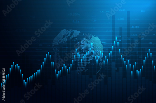 Stock market graph or forex trading chart for business and financial concepts, reports and investment.Japanese candles.Abstract vector background