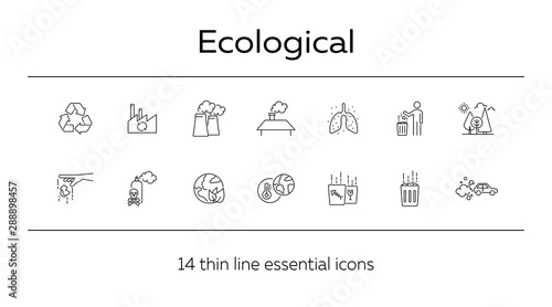 Ecological icons. Set of line icons