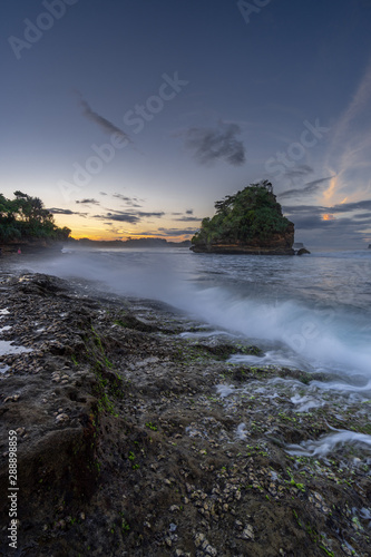 Malang South Beach on Sunrise photo