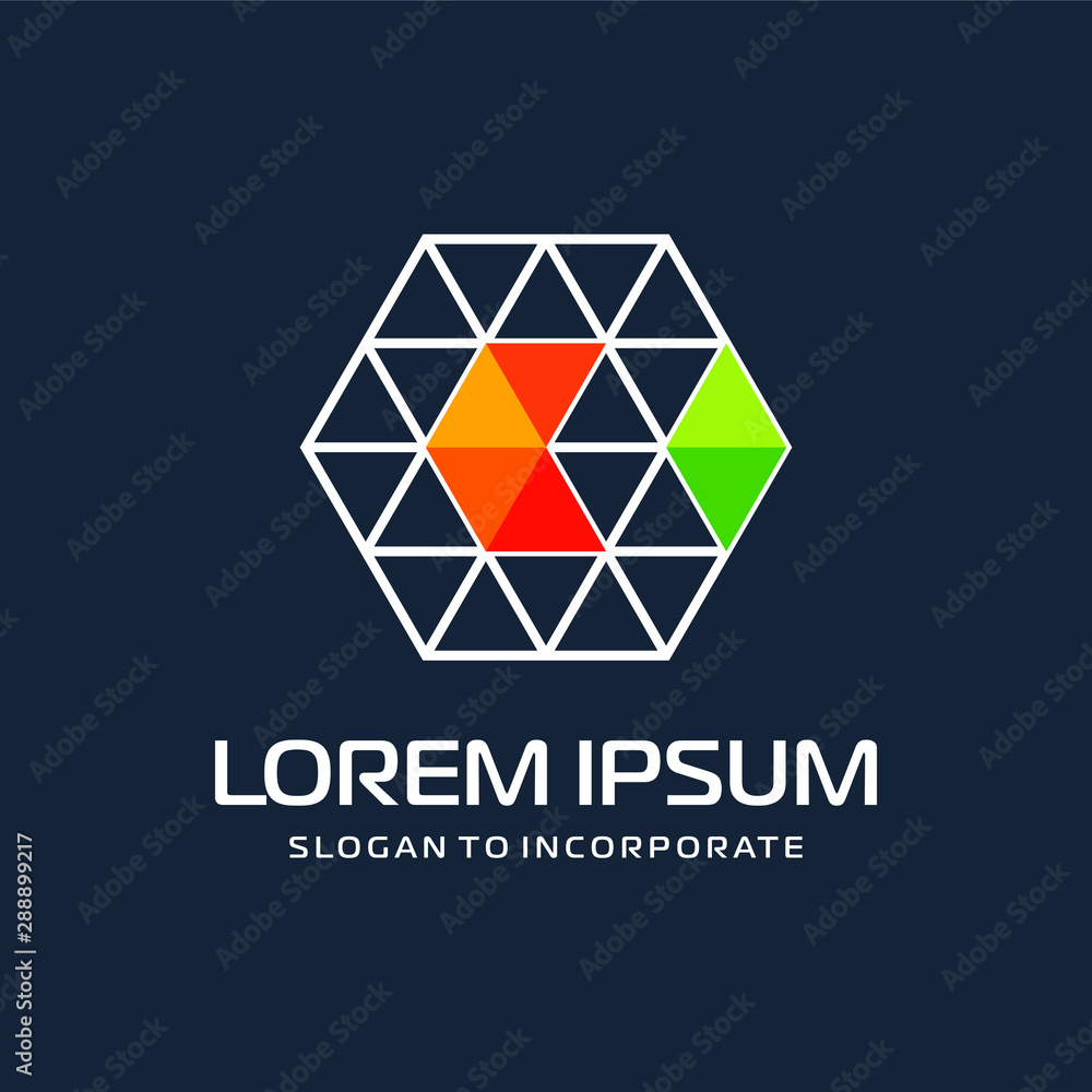Fototapeta premium Hexagon letters B digital logo. abstract icon. construction concept - vector