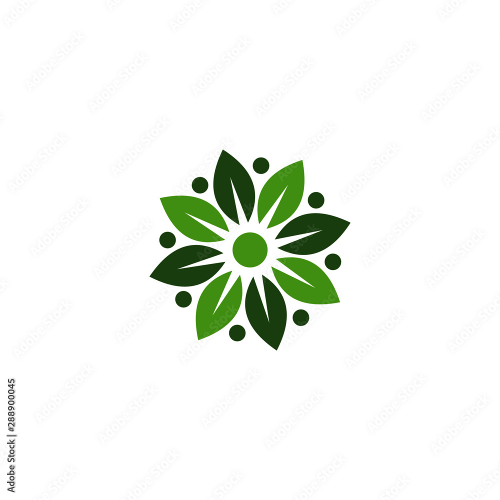 Creative green leaf logo template Creative green leaf logo template