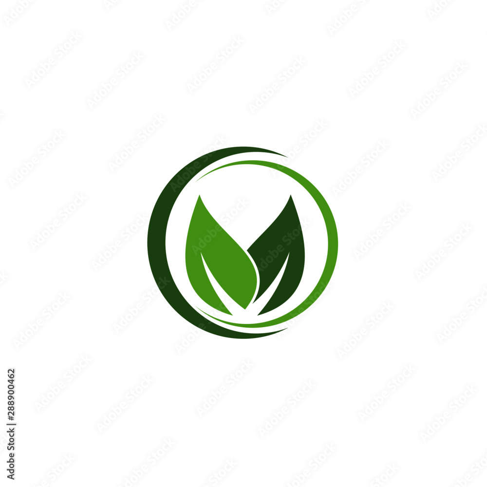 Creative green leaf logo template Creative green leaf logo template