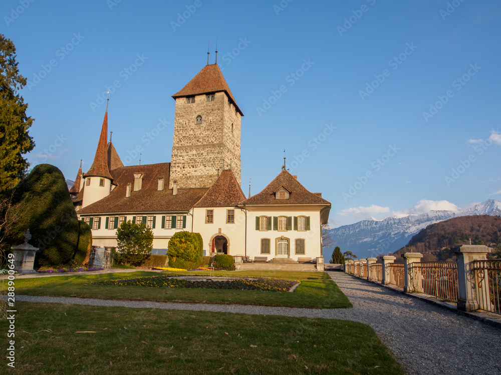 Spiez Castle located on Lake Thun in Switzerland