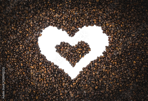 heart shape made coffee beans © Fran Now