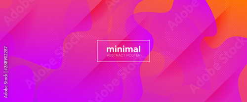 Abstract Flow Design. Neon Minimal Poster. 