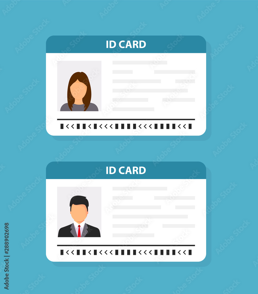 Identification card icon. Id card icon in flat style. Vector illustration  Stock Vector