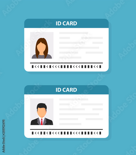 ID card. Identification card icon. Vector illustration flat design.