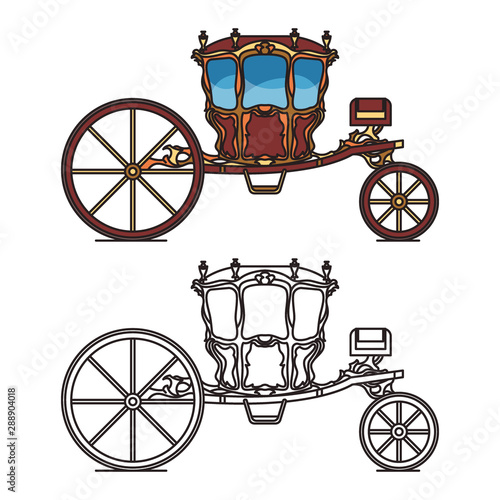 Dormeuse chariot for marriage or royal carriage photo