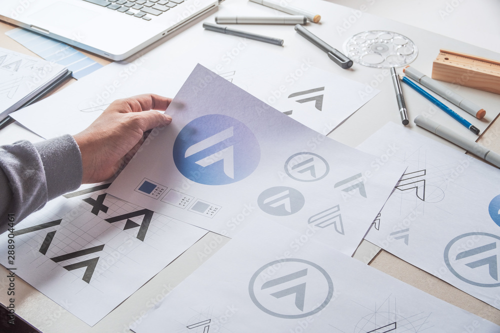 Graphic designer creative design sketch drawing logo Trademark brand Workspace Graphic designer creative design sketch drawing logo Trademark brand Workspace