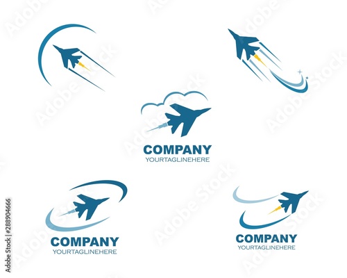 jet plane logo vector icon illustration design