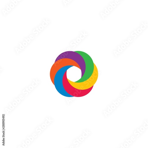 Rainbow logo template vector icon design