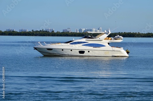 Yacht pn the Florida Intra-Coastal off Miami Beach