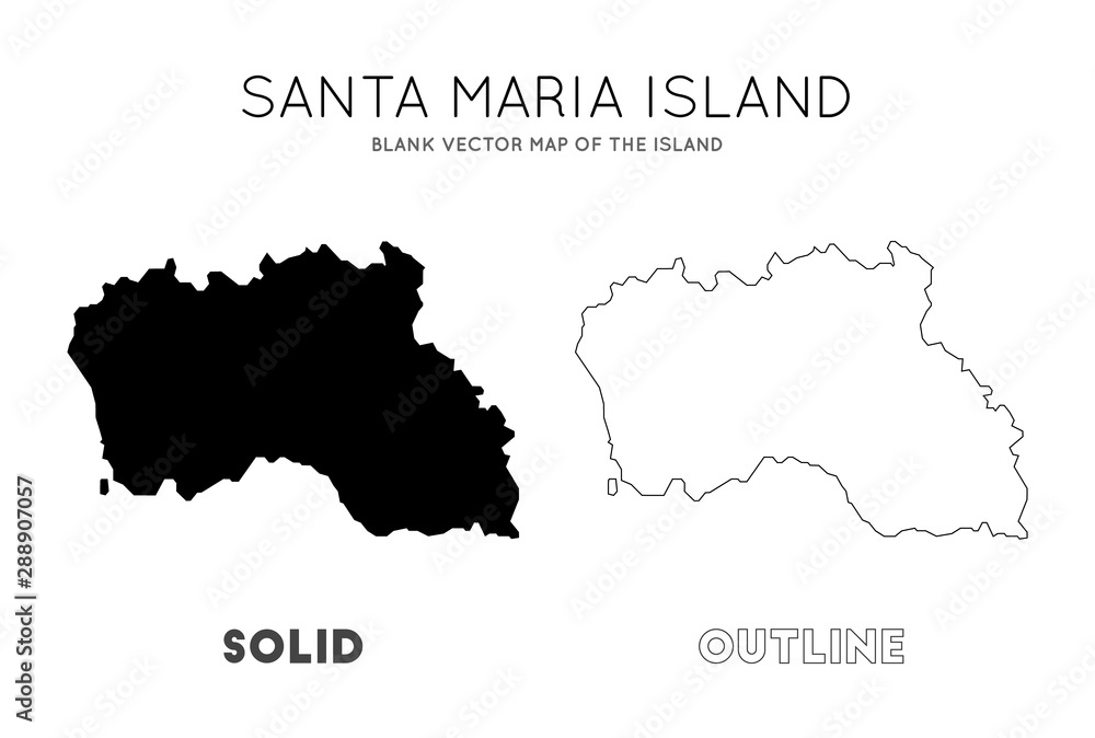 Santa Maria Island map. Blank vector map of the Island. Borders of Santa Maria Island for your infographic. Vector illustration.