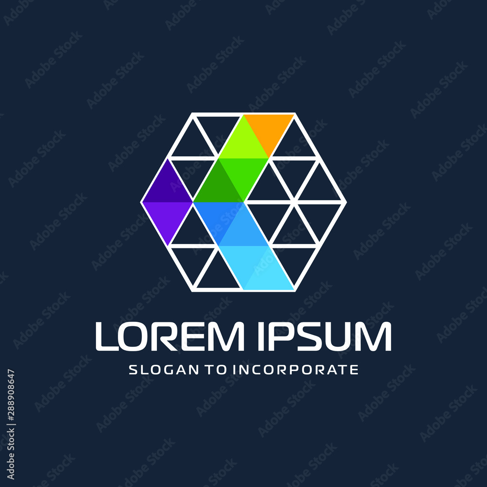 Hexagon letters K digital logo. abstract icon. construction concept - vector Hexagon letters K digital logo. abstract icon. construction concept - vector