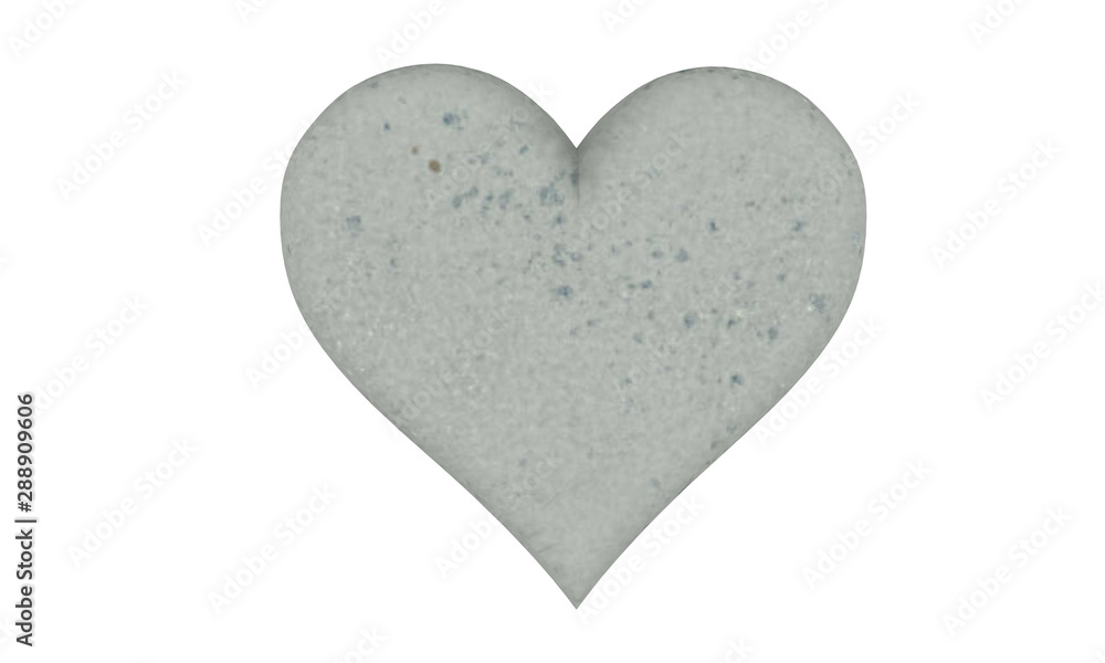 stone heart icon isolated on white 3d illustration stone heart icon isolated on white 3d illustration