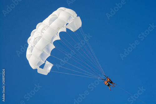 White parasail wing against...