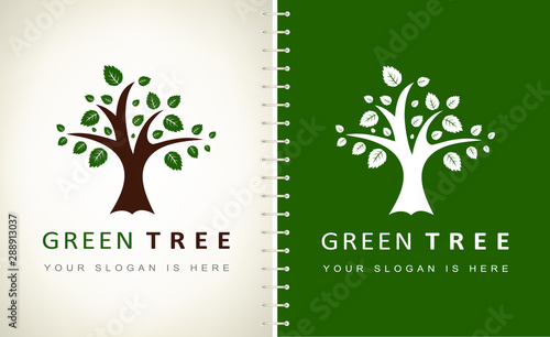 Tree logo vector. Logo design vector illustration.