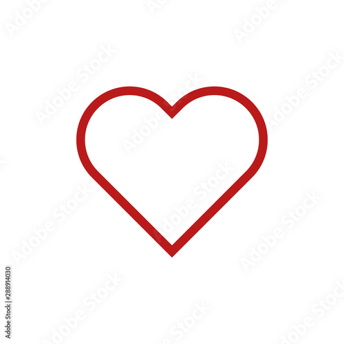 Red heart icon. Love symbol. Vector illustration flat style photo