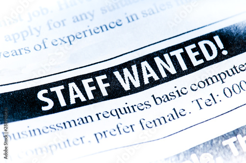 Staff Wanted newspaper ad