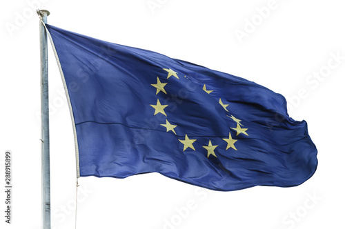 European union flag and pole isolated