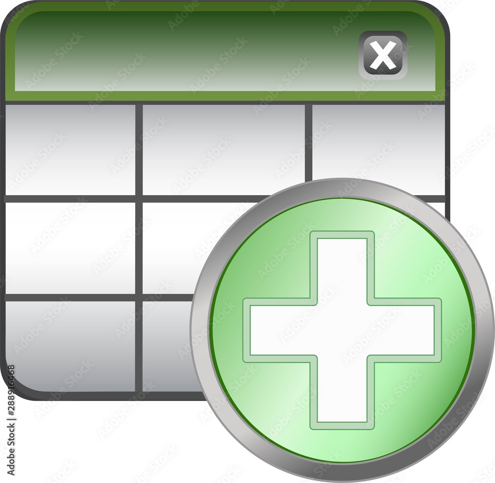 Obraz premium Classic database table add record. Vector icon.