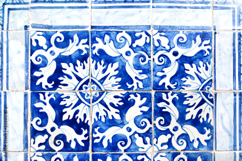 Traditional portuguese decorative tiles azulejos.