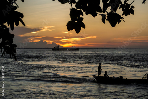 sunset at river