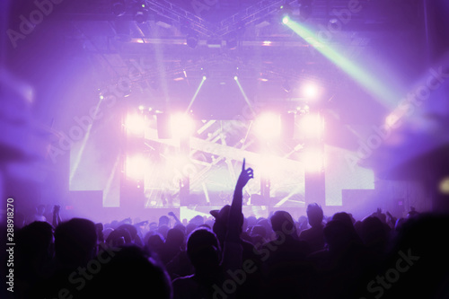 Party Concert Club DJ Music New Year ,Crowd Raising Hands and Enjoying Great Festival Party . Creative Banner for Background. 