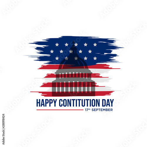 American constitution day badge vector logo icon isolated on white background