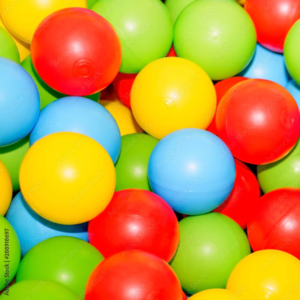 Multi-colored plastic balls. children's playroom. isolated on white background.	