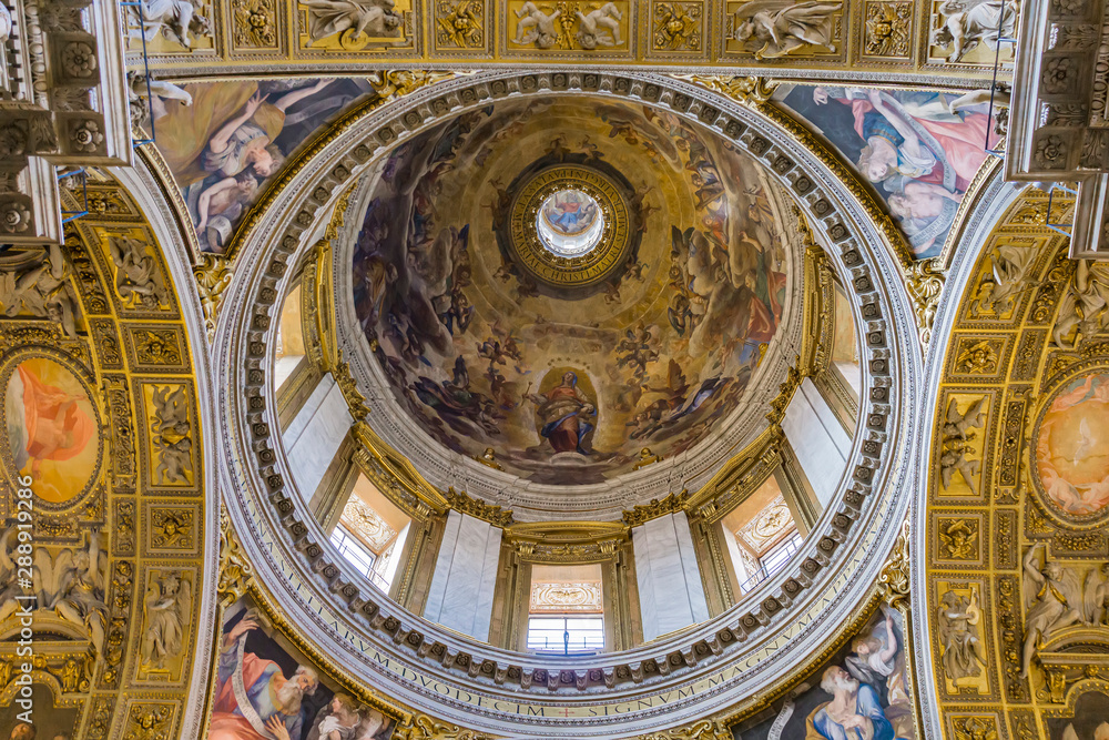 Pauline Chapel dome frescoes at Santa Maria Maggiore in Rome Italy