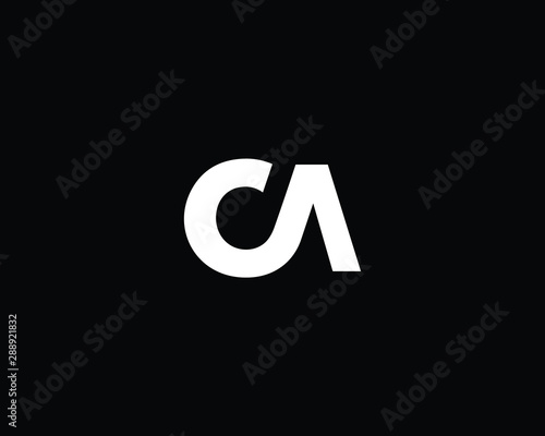 Creative and Minimalist Letter CA Logo Design Icon, Editable in Vector Format in Black and White Color