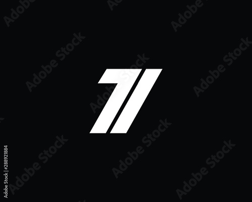 Creative and Minimalist 71 Logo Design Icon, Editable in Vector Format in Black and White Color