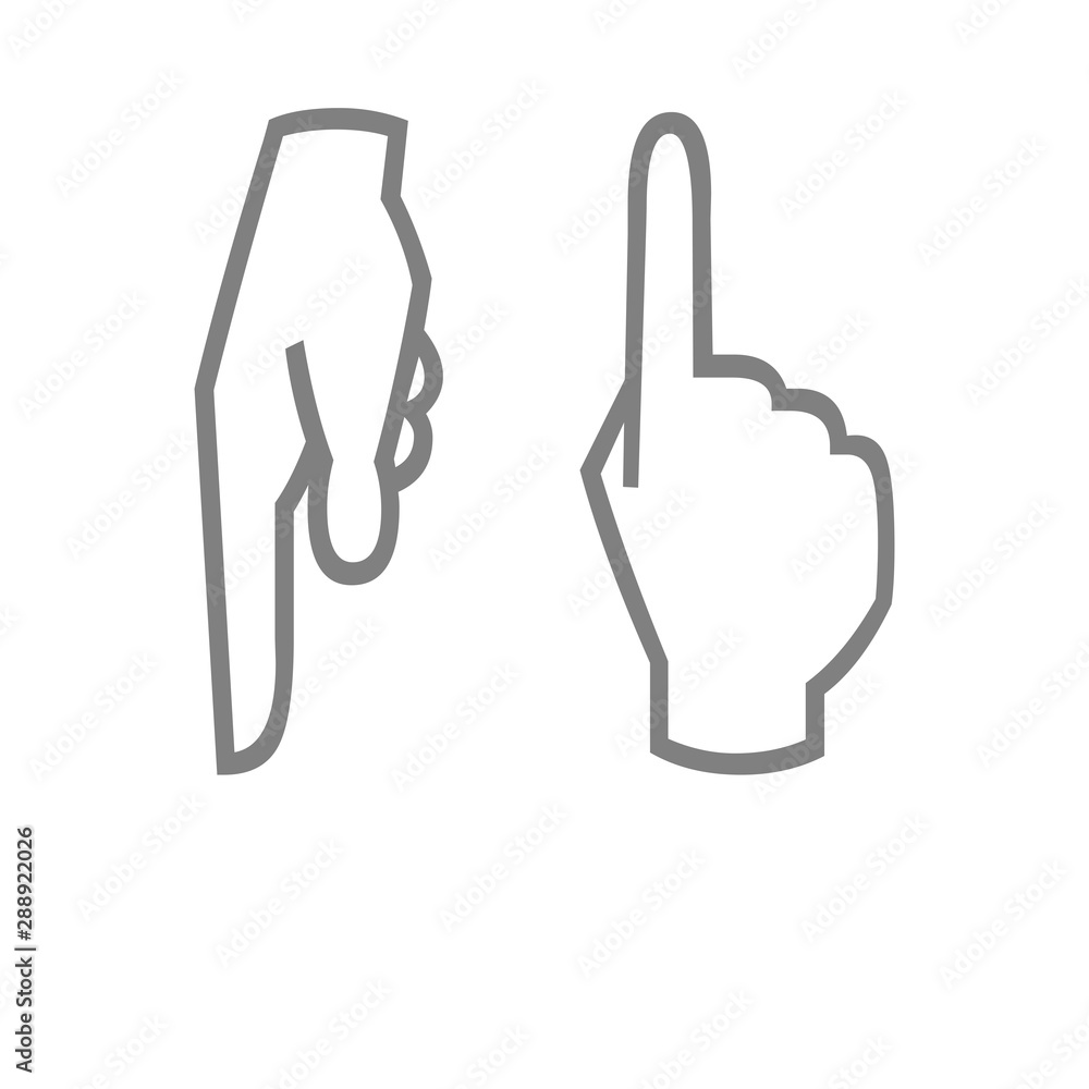 Hand gesture line icon set in modern geometric style with construction lines. Isolated vector illustration of human hands. Hand gesture line icon set in modern geometric style with construction lines. Isolated vector illustration of human hands.