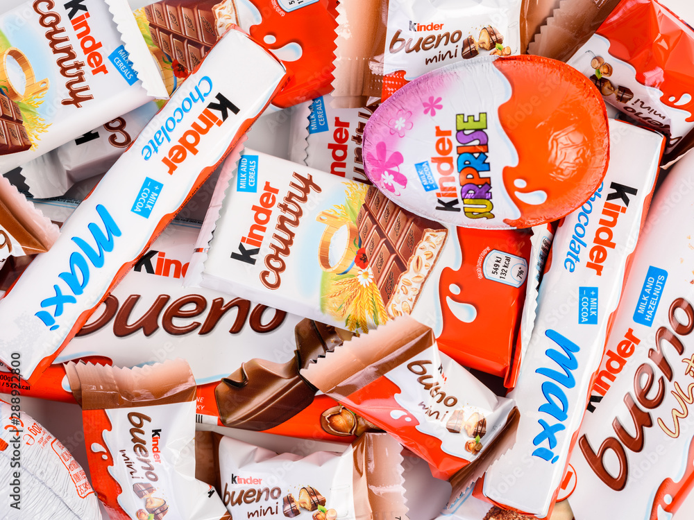 BUCHAREST, ROMANIA - DECEMBER 04, 2015: Kinder Chocolate is a confectionery  product brand line of Italian confectionery multinational Ferrero Stock  Photo | Adobe Stock