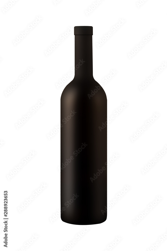 illustration of matt wine bottle isolated on white background illustration of matt wine bottle isolated on white background