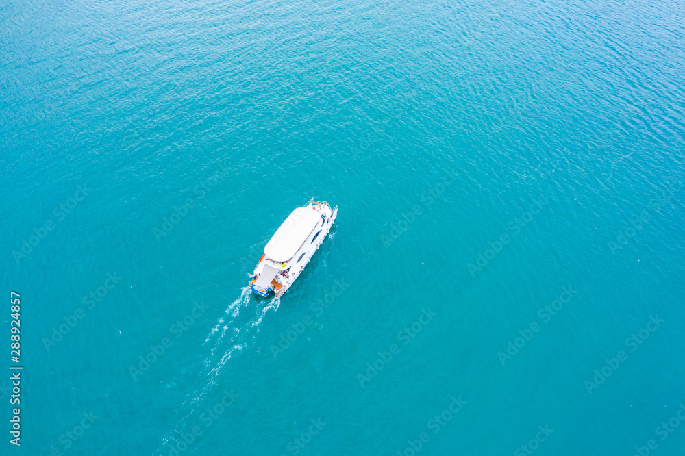 Blurred passenger boat in the ocean, Sattahip Thailand Blurred passenger boat in the ocean, Sattahip Thailand