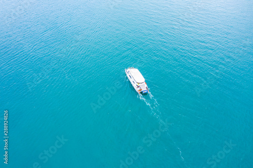 Blurred passenger boat in the ocean, Sattahip Thailand