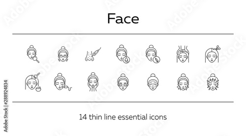 Face line icon set
