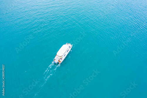Blurred passenger boat in the ocean, Sattahip Thailand © Panwasin
