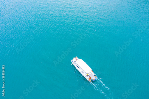 Blurred passenger boat in the ocean, Sattahip Thailand © Panwasin
