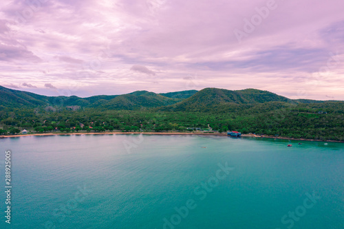 Aerial seascape in Sattahip city, Chonburi Thailand